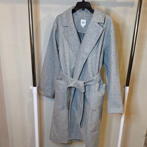 GAP Women's Relaxed Grey Belted Pea Coat
